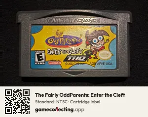 The Fairly OddParents: Enter the Cleft Game Boy Advance, NTSC cartridge label