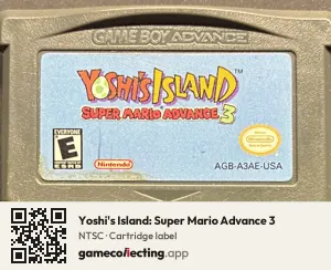 Yoshi's Island: Super Mario Advance 3 Game Boy Advance, NTSC cartridge label