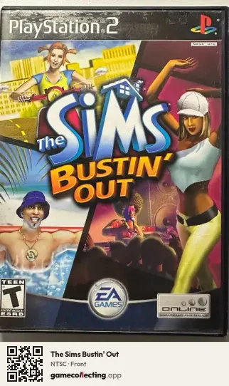 The Sims Bustin' Out PlayStation 2, NTSC box front