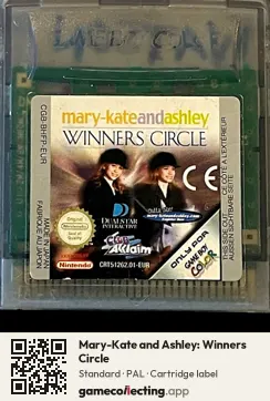 Mary-Kate and Ashley: Winners Circle Game Boy Color, PAL cartridge label