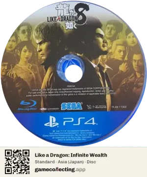 Like a Dragon: Infinite Wealth PlayStation 4, Asia disc