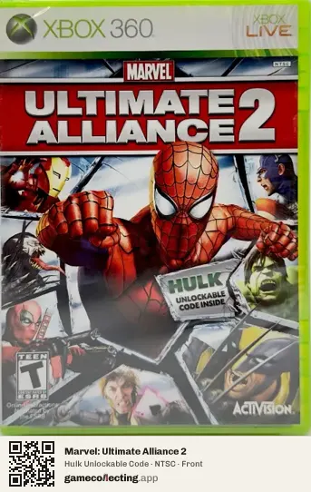 Marvel: Ultimate Alliance 2 Xbox 360, NTSC box front