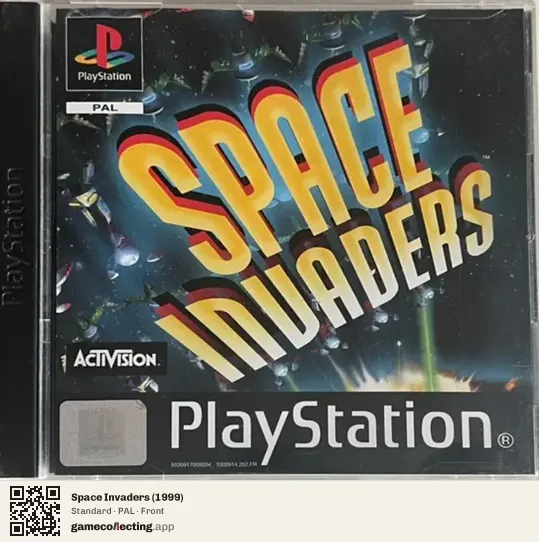 Space Invaders (1999) PlayStation, PAL box front