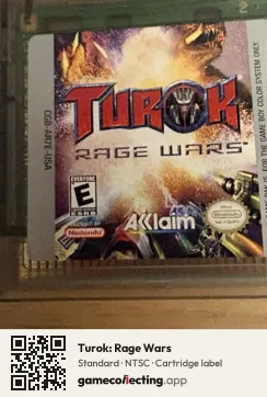 Turok: Rage Wars Game Boy Color, NTSC cartridge label