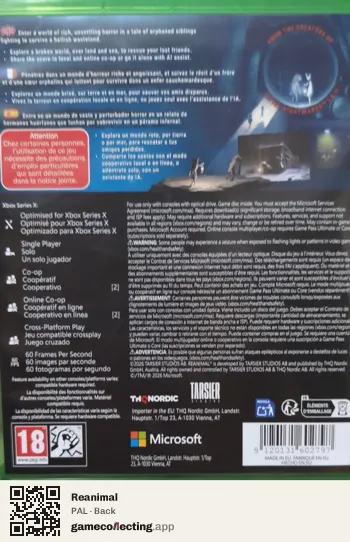 Reanimal Xbox Series X, PAL box back