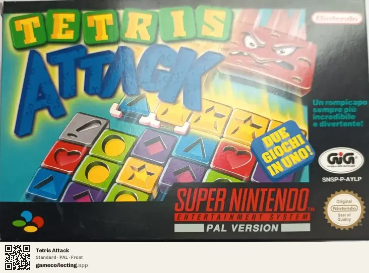 Tetris Attack Super Nintendo Entertainment System, PAL box front
