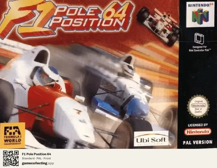 F1 Pole Position 64 Nintendo 64, PAL box front