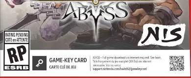 Brigandine Abyss, the ESRB box on its front