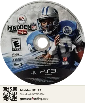 Madden NFL 25 PlayStation 3, NTSC disc