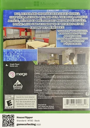 House Flipper Xbox One, NTSC box back