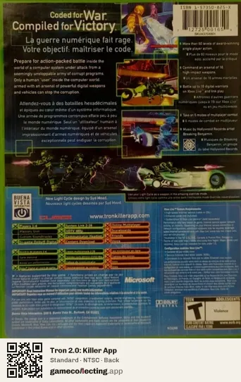 Tron 2.0: Killer App Xbox, NTSC box back