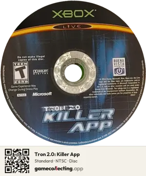 Tron 2.0: Killer App Xbox, NTSC disc