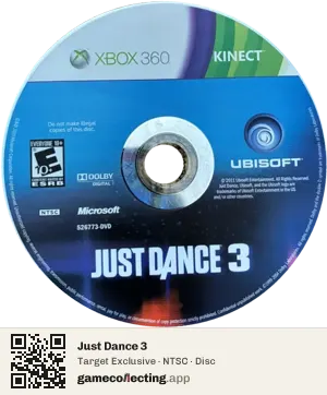 Just Dance 3 Xbox 360, NTSC disc