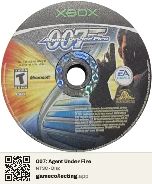007: Agent Under Fire Xbox, NTSC disc
