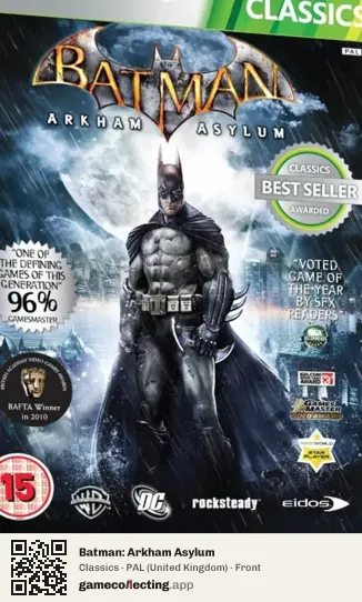 Batman: Arkham Asylum Xbox 360, United Kingdom box front