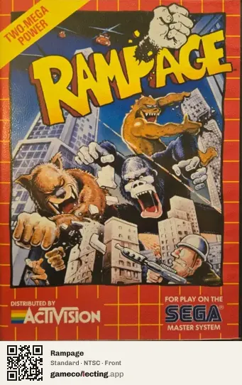 Rampage Sega Master System, NTSC box front