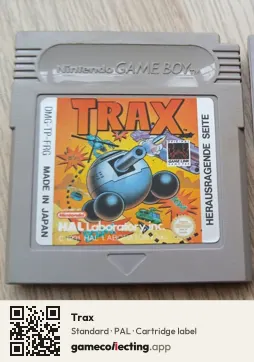 Trax Game Boy, PAL cartridge label