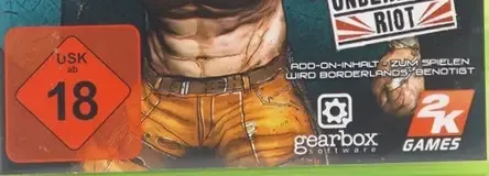 Borderlands: Double Game Add-On Pack, the USK square on its front