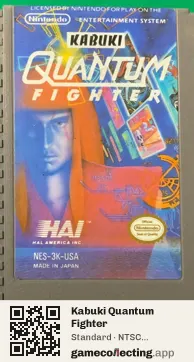 Kabuki Quantum Fighter Nintendo Entertainment System, NTSC cartridge label