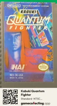 Kabuki Quantum Fighter Nintendo Entertainment System, NTSC cartridge label