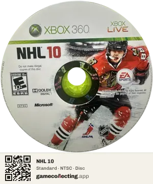 NHL 10 Xbox 360, NTSC disc