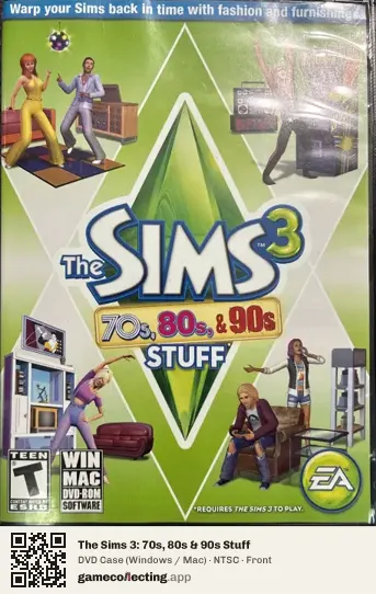 The Sims 3: 70s, 80s & 90s Stuff Computer, NTSC box front