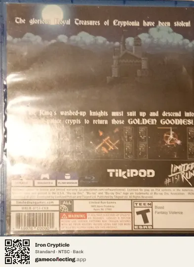 Iron Crypticle PlayStation 4, NTSC box back