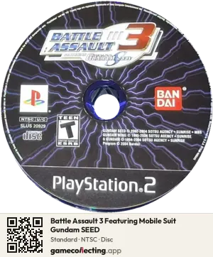 Battle Assault 3 Featuring Mobile Suit Gundam SEED PlayStation 2, NTSC disc