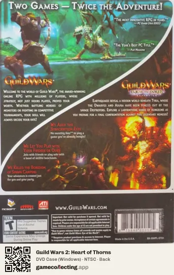 Guild Wars 2: Heart of Thorns Computer, NTSC box back