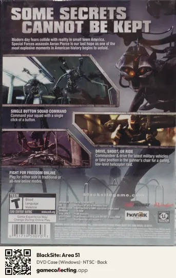 BlackSite: Area 51 Computer, NTSC box back