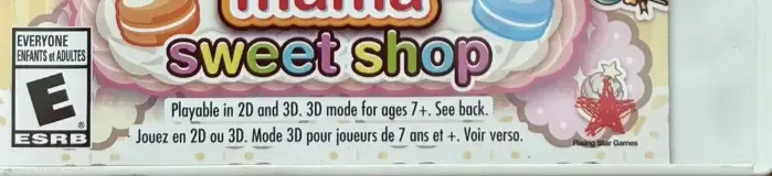 Cooking Mama: Sweet Shop, the ESRB box on its front