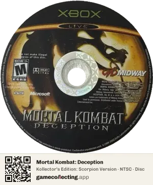 Mortal Kombat: Deception Xbox, NTSC disc