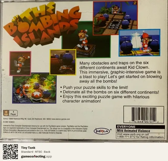 Tiny Tank PlayStation, NTSC box back