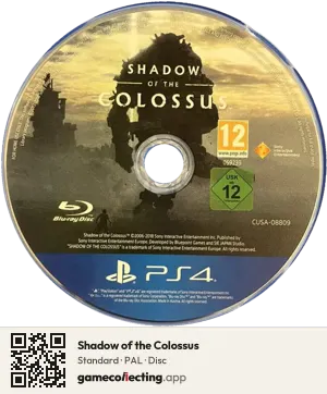 Shadow of the Colossus PlayStation 4, PAL disc