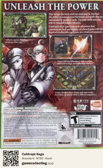 Culdcept Saga Xbox 360, NTSC box back