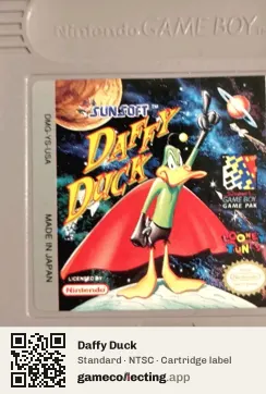 Daffy Duck Game Boy, NTSC cartridge label