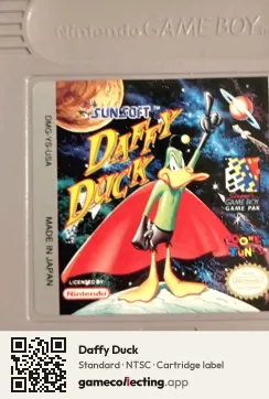 Daffy Duck Game Boy, NTSC cartridge label