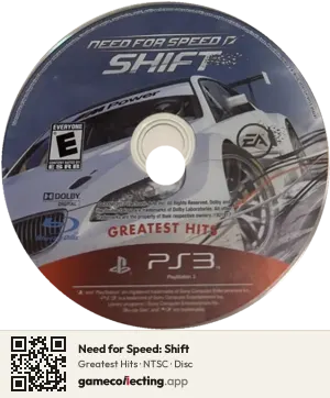 Need for Speed: Shift PlayStation 3, NTSC disc