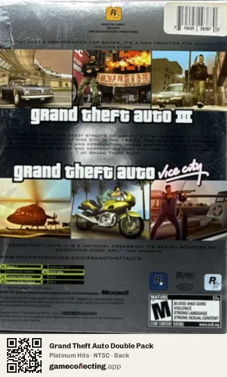 Grand Theft Auto Double Pack Xbox, NTSC box back