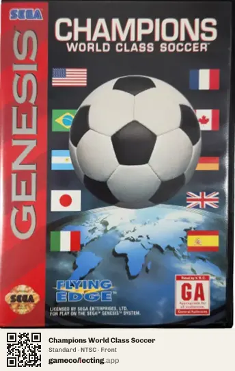 Champions World Class Soccer Sega Mega Drive / Genesis, NTSC box front