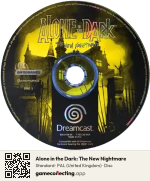 Alone in the Dark: The New Nightmare Sega Dreamcast, PAL disc