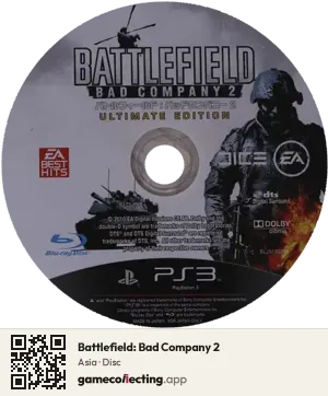 Battlefield: Bad Company 2 PlayStation 3, Asia disc