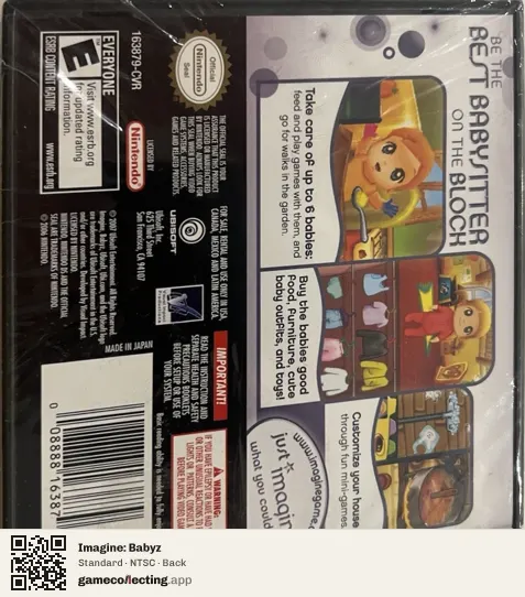 Imagine: Babyz Nintendo DS, NTSC box back