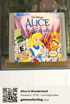 Alice in Wonderland Game Boy Color, NTSC cartridge label