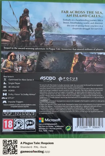 A Plague Tale: Requiem Xbox Series X, PAL box back