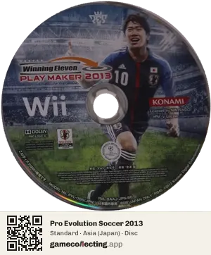 Pro Evolution Soccer 2013 Nintendo Wii, Asia disc