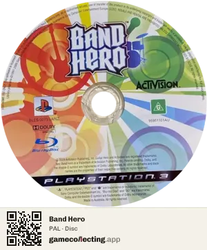 Band Hero PlayStation 3, PAL disc