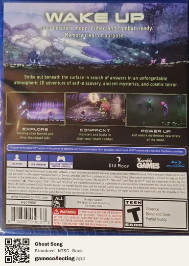 Ghost Song PlayStation 4, NTSC box back