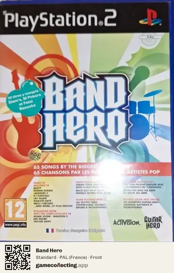 Band Hero PlayStation 2, France box front