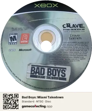Bad Boys: Miami Takedown Xbox, NTSC disc